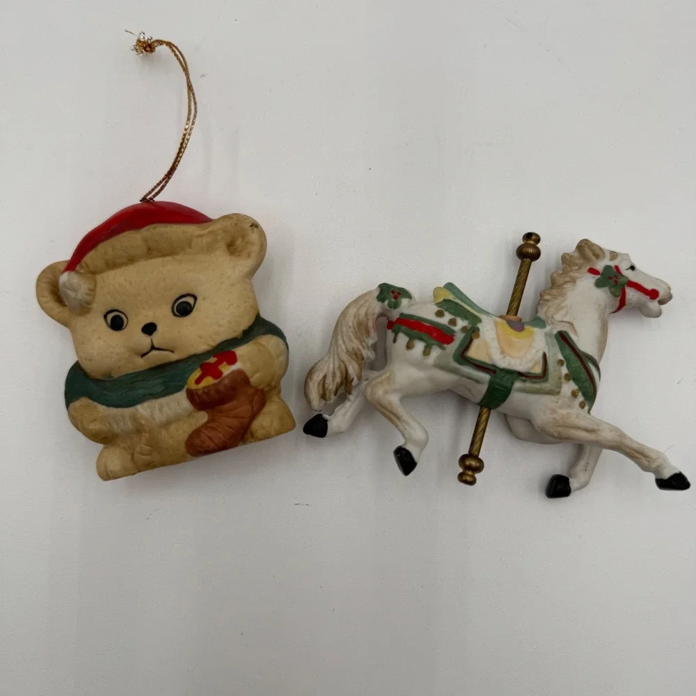 Vintage Christmas Ornament Mixed Lot 13pc Snowman Santa Drums Nutcracker 90s